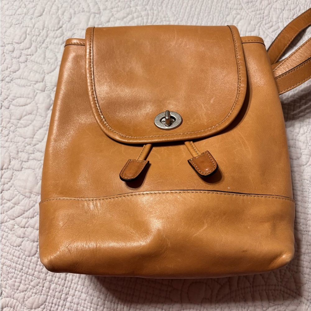 Coach Tan Leather Backpack
